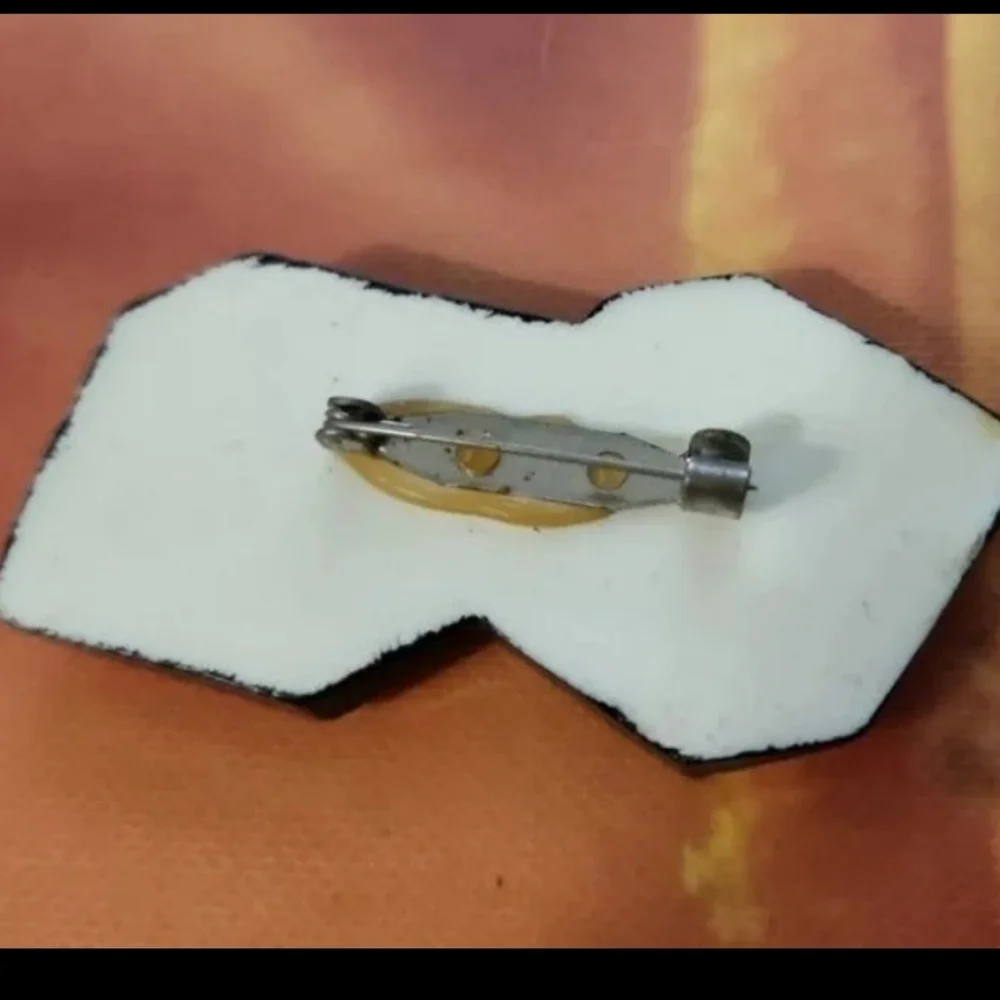 Black And White Enamel Dice Brooch